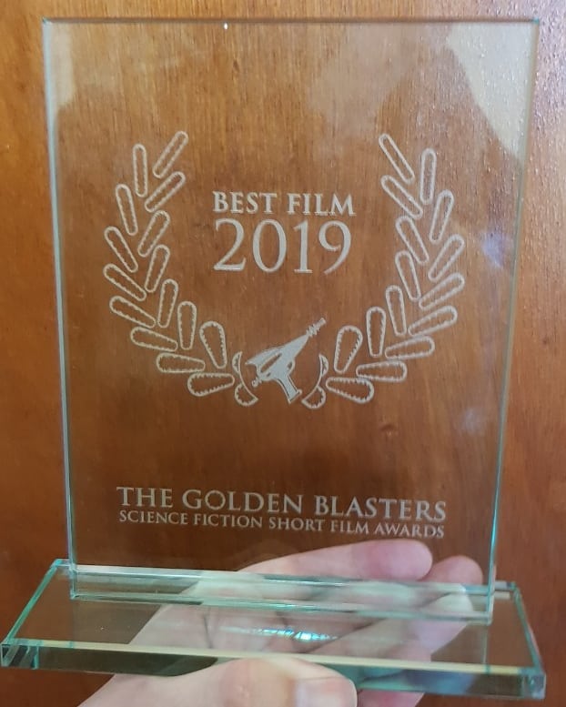 The 2019 Golden Blaster award for Best Film - etched glass